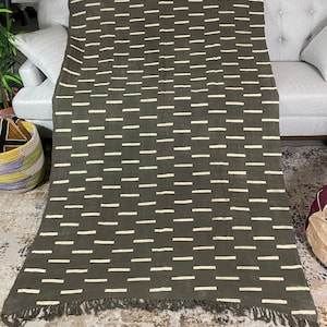 Mudcloth Bogolan Textile Bedsheet| Mali Handmade Mud cloth Blanket Throw| Bed Sofa Throw Linen |Segou Blanket| Boho Africa Decor -Line Gray