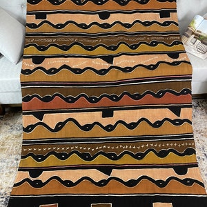 Asa Brown Mudcloth| Bogolan Textile Bedsheet| Mali Handmade Mudcloth Blanket Throw| Bed Sofa Throw Linen |Segou Blanket| Boho Africa Decor