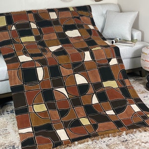 Mudcloth Bogolan Textile Bedsheet| Mali Handmade Mud cloth Blanket Throw| Bed Sofa Throw Linen |Segou Blanket Boho Africa Decor -Sora Brown