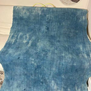 Vintage African Indigo/ Antique Indigo Shibori dyed Fabric Mud Cloth with fringe/ Dyed Blanket Throw Boho Style Textile| Ethnic Indigo 62x39