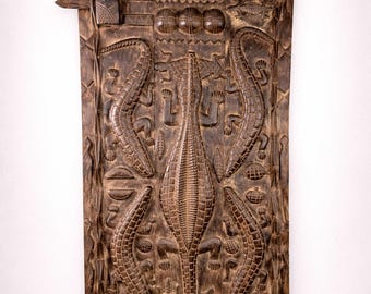 African Tribal Crocodile Door – Dogon People, Mali Carving - Etsy