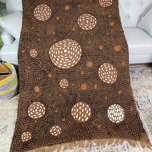 Mudcloth Bogolan Textile Bedsheet| Mali Handmade Mud cloth Blanket Throw| Bed Sofa Throw Linen |Segou Blanket| Boho Africa Decor-Kalo Brown