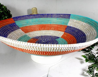 Multi Colors Fruit & Wall Baskets Made in Senegal - Handmade Senegalese Unique Decorative Elegant and Useful Basket for Storage