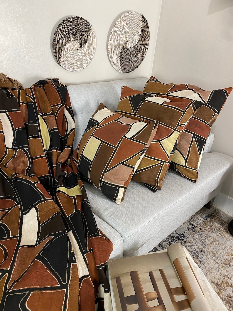 African Mudcloth Blanket Set Traditional Textile Bedsheet Handmade