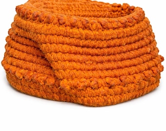 Traditional Cotton Dogon Hat Orange| Handmade African Tribal Headwear