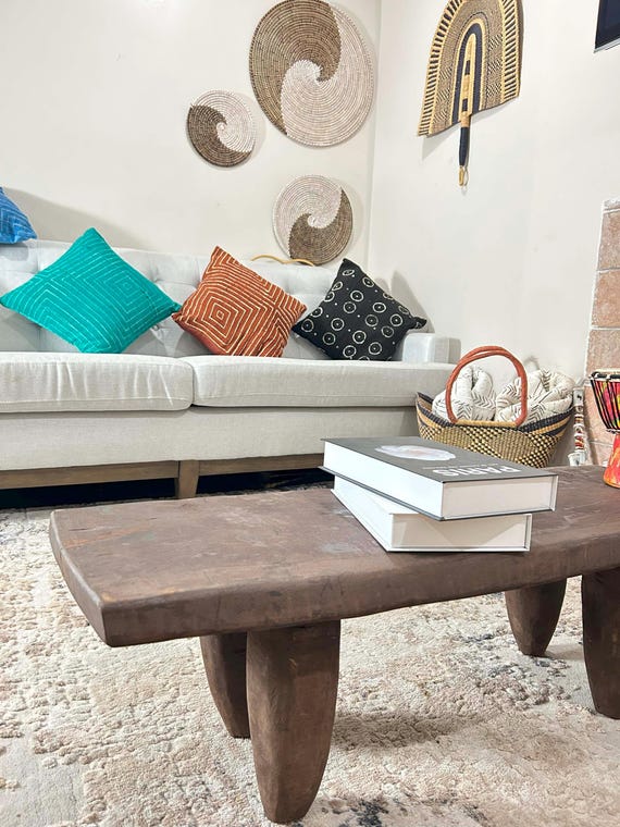 Vintage Senufo Bench Coffee Table: African Wood Art, 38” - Etsy