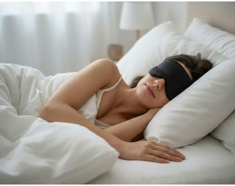 Slaapmasker van moerbeizijde: 22 momme-charmeuse, anti-veroudering