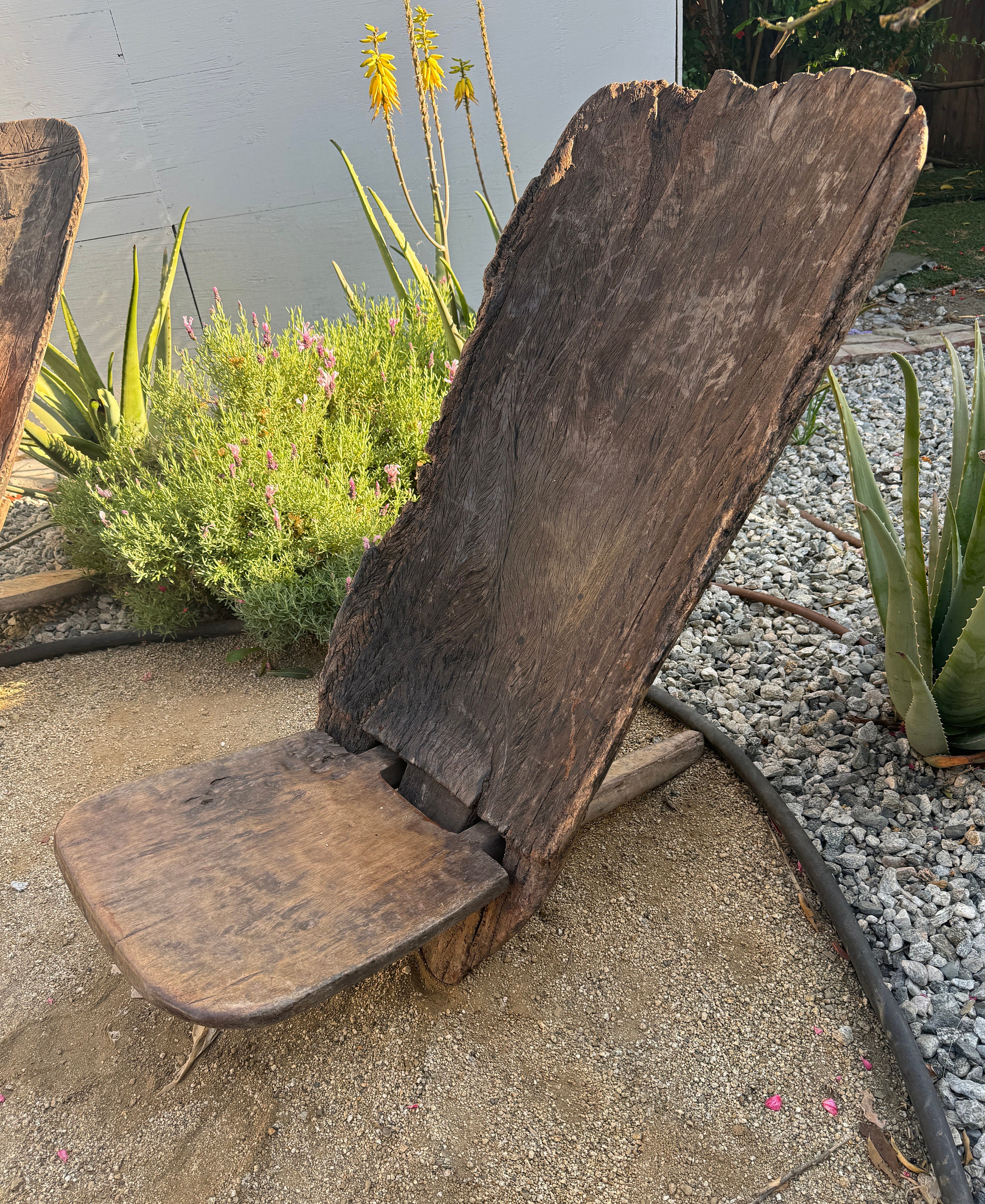 Hand-carved Senufo Stargazer Folding Chair: Vintage African