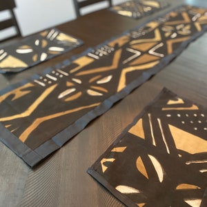 African Mudcloth Table Runner, Africa Home Wall Decor, Boho Wall Table Runner Bogolan, African Ethnic Table Runner, Handmade Table Runner