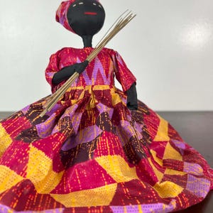 African Fabric Doll – Handmade Afrocentric Art Piece
