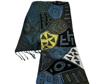 Écharpe unisexe en toile de boue - Écharpe bogolan africaine, mode culturelle