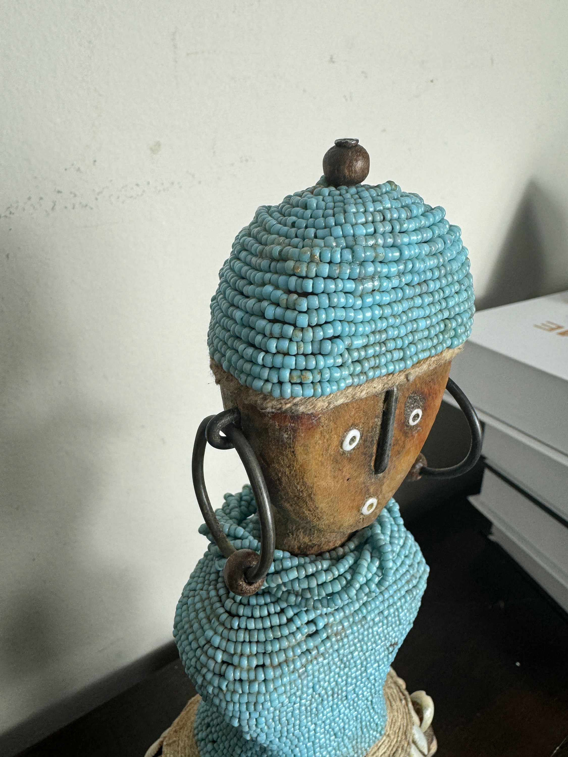 Large African Naamji Dolls With Cowrie Shells, African Doll