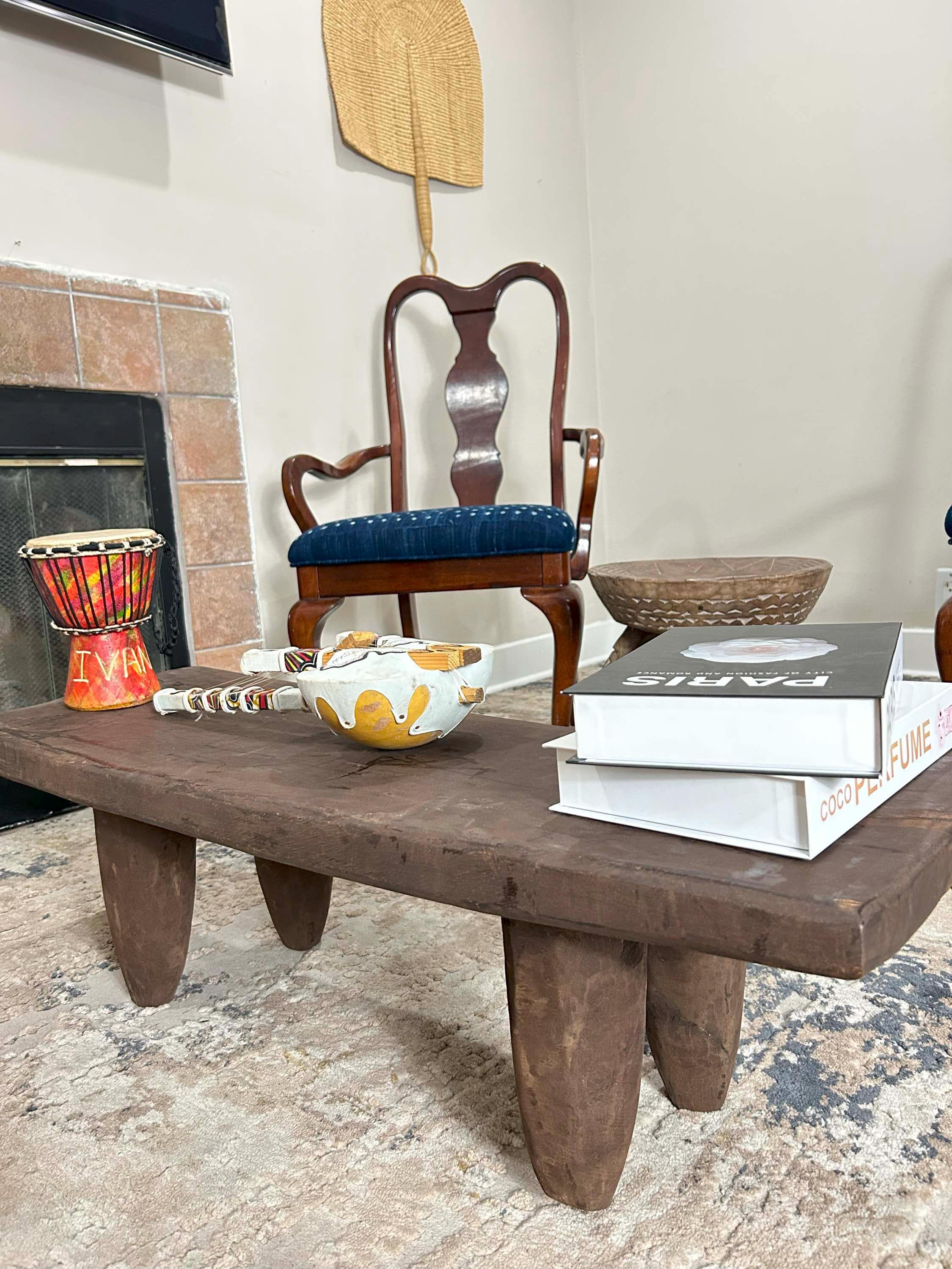 Vintage Senufo Bench Coffee Table: African Wood Art, 38” - Etsy