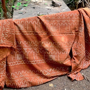 Africa Mudcloth with fringe| Bogolan Textile Bedsheet| Mali Handmade Mudcloth Blanket Throw| Bed Throw Linen |Segou Blanket| Boho Decor