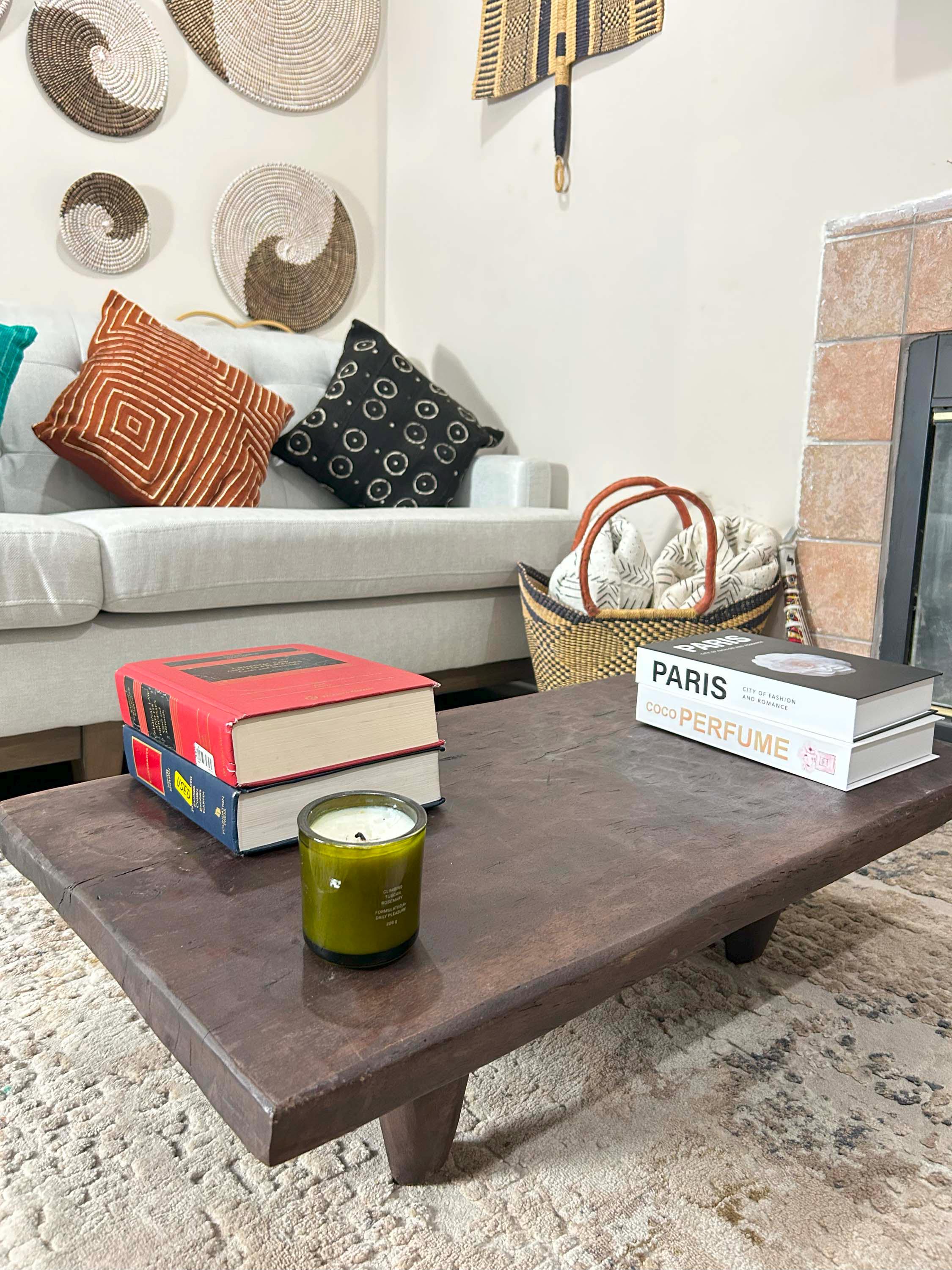 ヴィンテージ セヌフォ ベンチコーヒーテーブル：アフリカンウッド