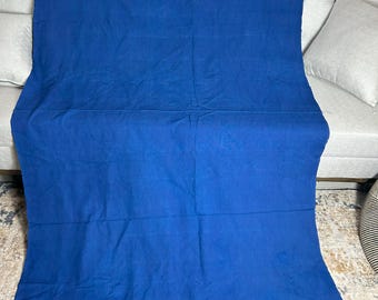 Handmade African Indigo Mudcloth Blanket: Boho Fringe Throw