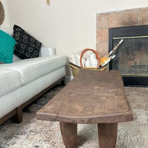 41” Senufo Bench African Table, African Primitive Bench Coffee Table, Rustic Coffee Table, Tribal African Stool Wooden Bench stool side -Tb9