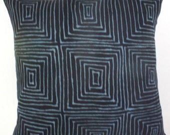 Double Sided Blue Mudcloth Pillow Cover| Mudcloth Pillowcase| Sofa Cushion| Traditional African Bogolan Fabrics| Handmade Decorative Pillow