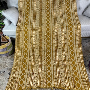 Gelbe Schlammtuch Decke: Handgemachter Mali Bogolan Textil Überwurf