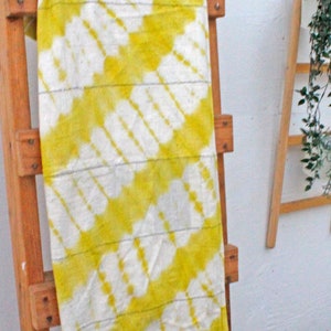 Indigo Fabric Yellow/ Mali Indigo Blanket Throw/Handmade Fabric Blanket Throw/ Cotton Fibers Handmade Fabric Throw/Blanket