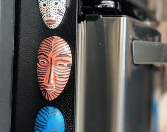 African Mask wooden face fridge magnet |Magnets Made in Mali African | Home Decoration Magnet Face | Hand carved Wooden Face Fridge Stickers