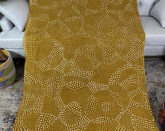 Mudcloth Bogolan Textile Bedsheet| Mali Handmade Mud cloth Blanket Throw| Bed Sofa Throw Linen Segou Blanket| Boho Africa Decor-Mara Yellow