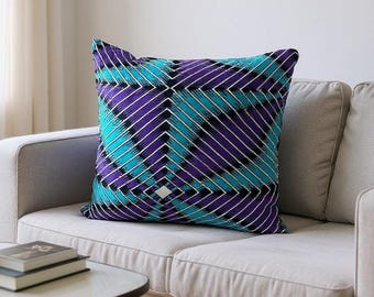 African Print Pillow Cover – Handmade Ankara Fabric Cushion Case, Boho Home Décor