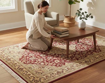 Hand Knotted Wool Persian Rug, 4x6 ft, Handmade in Pakistan