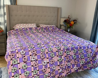 Handmade African Ankara King Size Duvet Cover: Bohemian Bedding