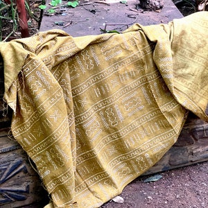 Africa Mudcloth | Bogolan Textile Bedsheet| Mali Handmade Mudcloth Blanket Throw| Bed Throw Linen |Segou Blanket| Boho Decor