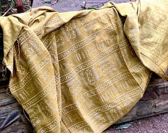 Africa Mudcloth | Bogolan Textile Bedsheet| Mali Handmade Mudcloth Blanket Throw| Bed Throw Linen |Segou Blanket| Boho Decor