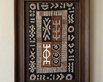 Authentisches Bogolan Schlammtuch – Handbemalte afrikanische Textile Wandkunst