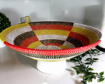 Multi Colors Fruit & Wall Baskets Made in Senegal - Handmade Senegalese Unique Decorative Elegant and Useful Basket for Storage