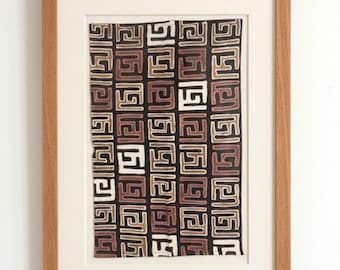 Hand-Painted Mudcloth Art – Authentic African Textile, Unframed