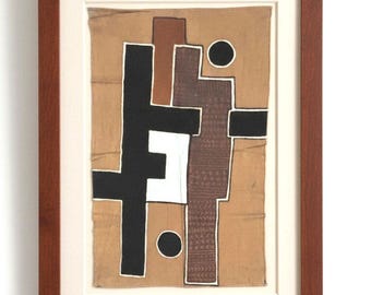 Handbemalte Bogolan Schlammtuch Kunst - Afrikanische Textil-Wand-Dekor (Ungerahmt)