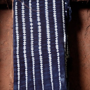 Africa Indigo with fringe| Shibori Textile Bedsheet| Mali Handmade Indigo Blanket Throw|Bed Throw Linen |Indigo Tie Dye Blanket| Boho Decor