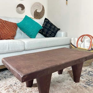 35” Senufo Bench Coffee Table, African Vintage Senufo Authentic Bench, Boho Farmhouse Table, Rustic Wooden Coffee Table, Bench Naga Tbl -11