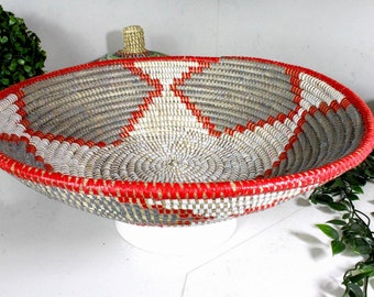 Handmade Senegalese Basket: Red Fruit & Wall Decor