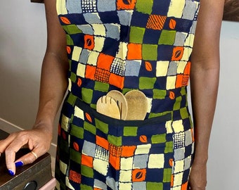 Ankara Wax Print Apron: Mali African Kitchen Accessory