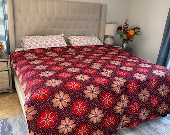 Handmade African Ankara King Size Duvet Cover: Mali Wax Print Bedding
