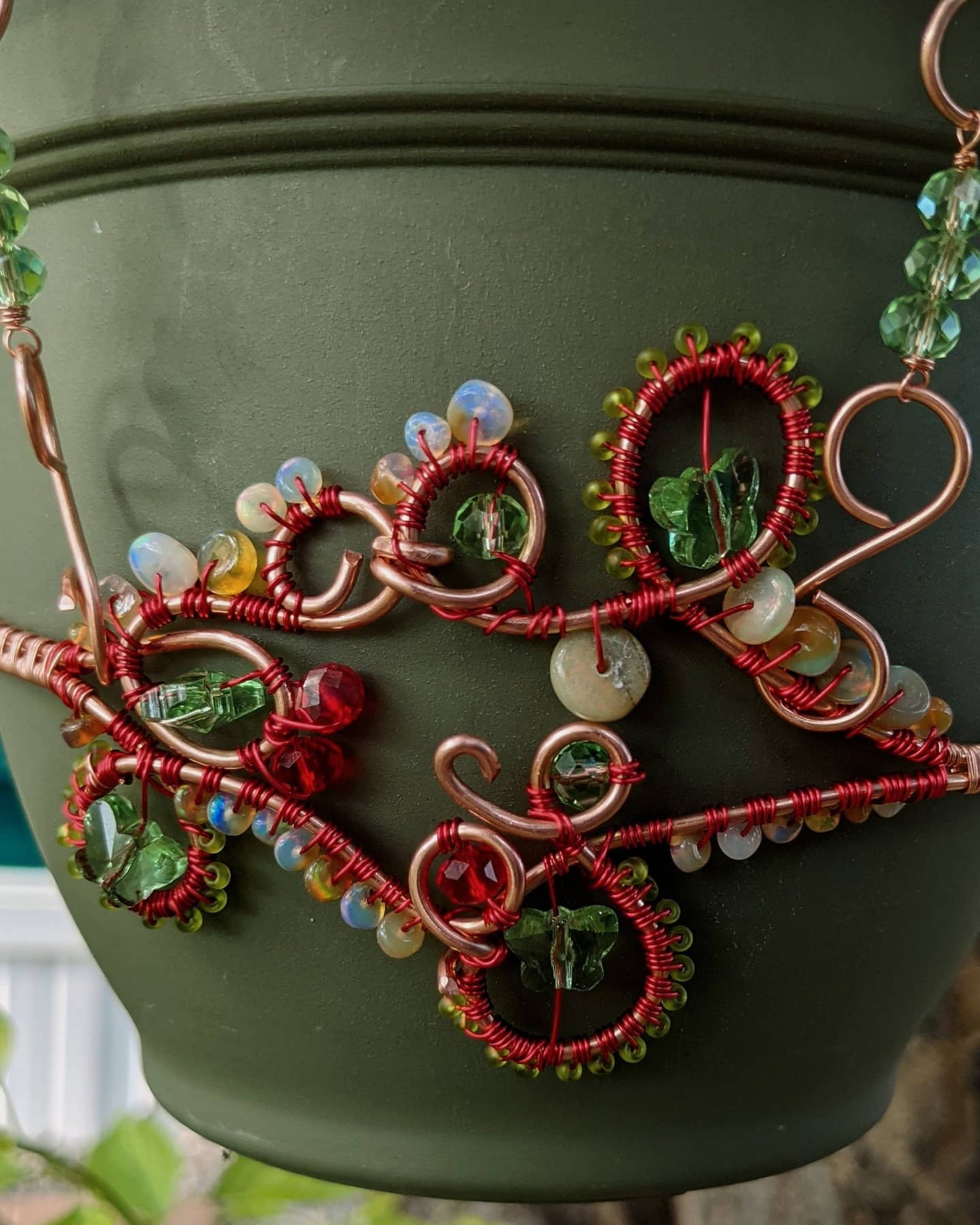 Crystal beaded plant hanger Etsy