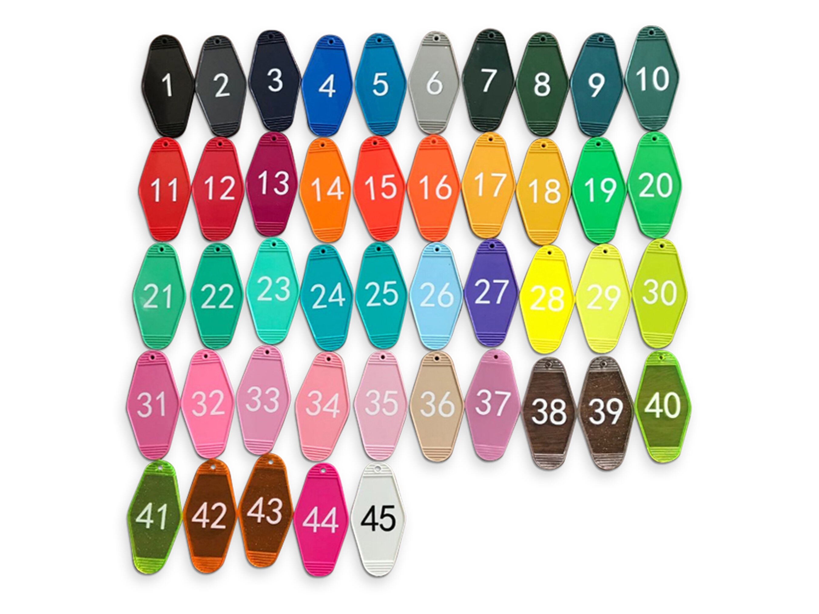 10PACK Blank Hotel Key Tags Primary Rainbow Mix Colors Etsy