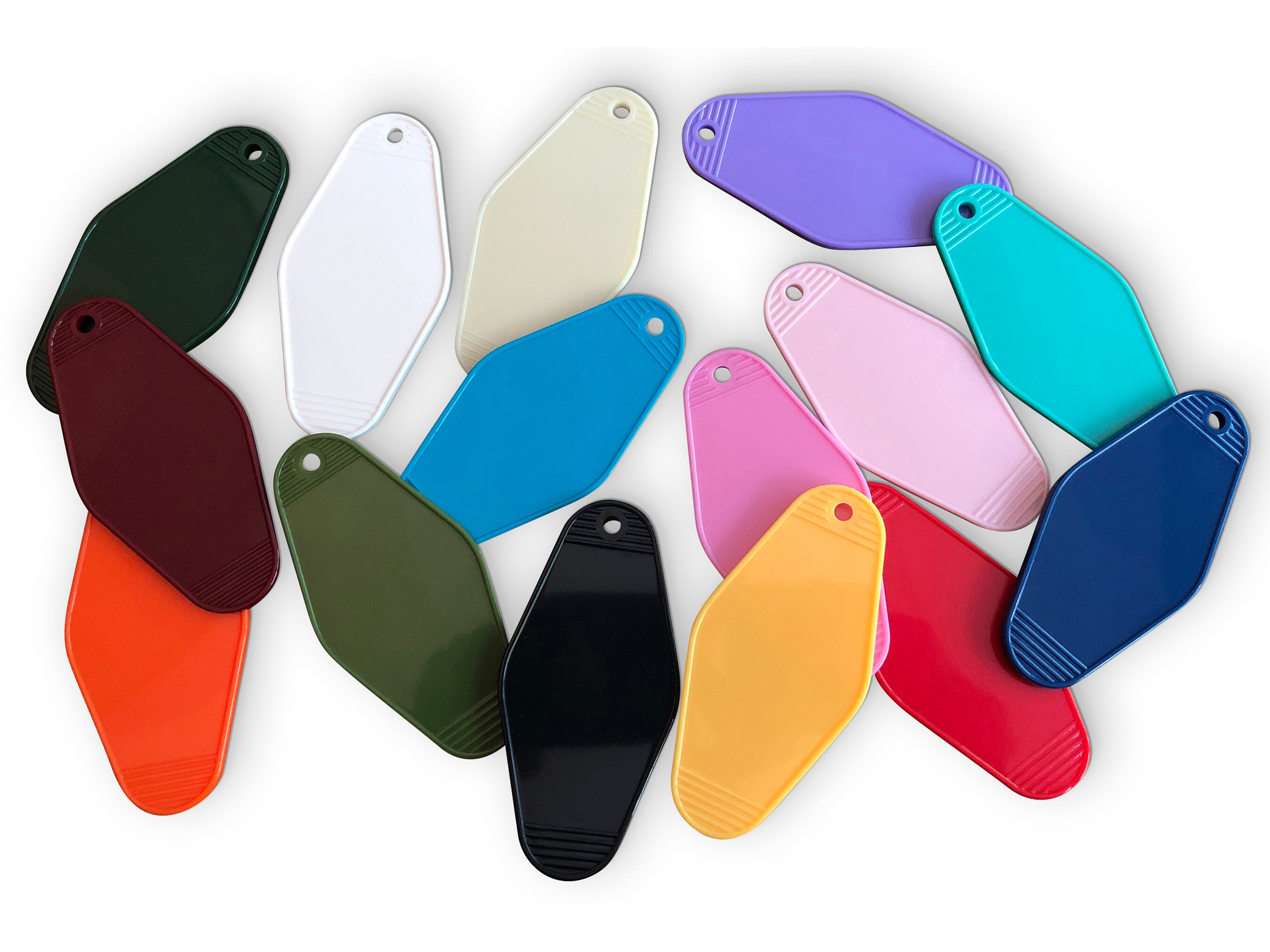 10PACK Blank Hotel Key Tags Dark Teal Color 9 Retro Diamond Etsy