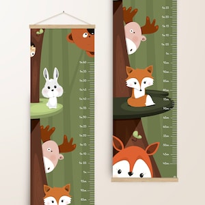 Personalized height chart with poster holder to measure the child's height, Growth scale, Children's room decoration