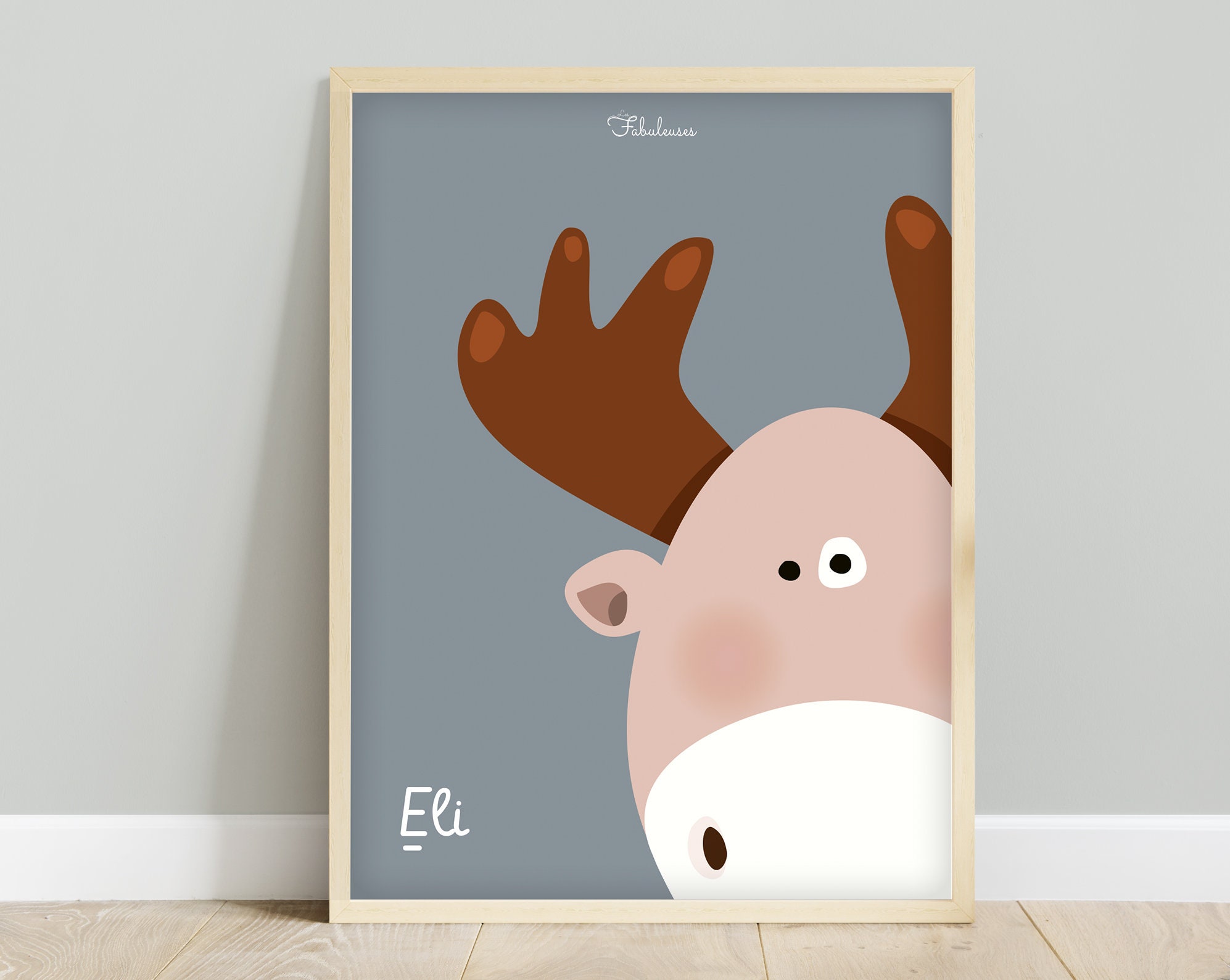 Affiche Personnalisée Chambre d'enfant Eli L'elan, Cadeau de Naissance, Décoration Bébé