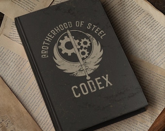 Fallout Brotherhood of Steel Codex Journal | Hardcover Notebook Pad 75 Lined Sheets | Perfect Gift for any Fallout fan | Printed in the USA