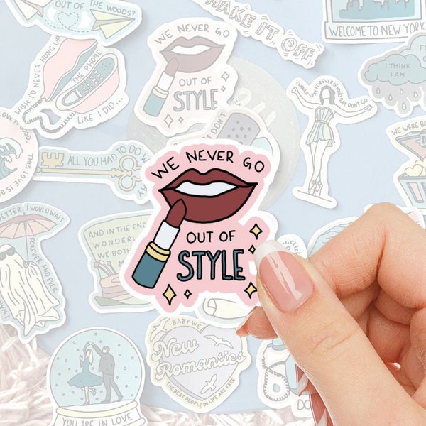 Taylor Swiftie Sticker We Never Go Out of Style 1989 Taylors version Swiftie Merch | Album song | lyrics,  laptop, tumbler, journal