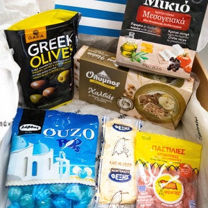 Caja de refrigerio / Caja de comida griega tradicional / Caja de regalo / Paquete de cuidado n.º 14