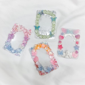 Crystal Clear Photocard Handmade Toploader - Kpop Decoden A7 Whipped, Cute, Kawaii, BTS Spring Day Decorated Toploader Deco