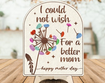 Moederdag vingerafdrukkunst, doe-het-zelf vingerafdrukprint Moederdagcadeau, vingerafdrukkunst voor oma, gepersonaliseerd vingerafdrukbord, moedercadeaus